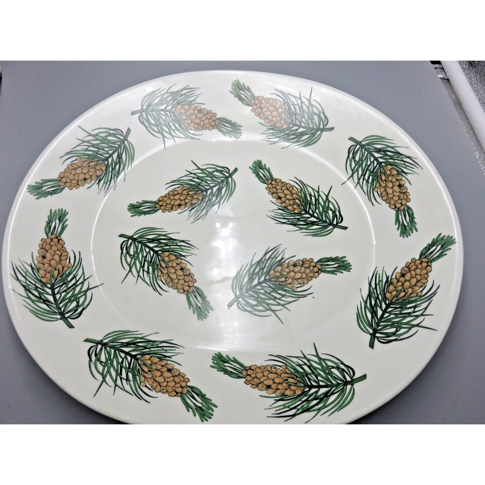 Arabia Finland Enso Gutzeit 1872-1972 Pine Cone Oval Platter Commemorative Rare